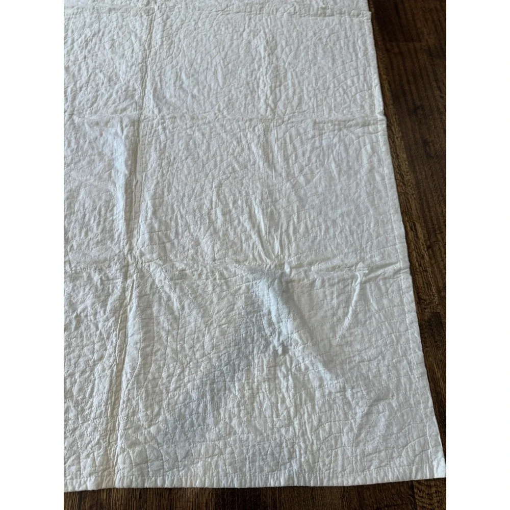 Vintage Handmade Patchwork Quilt Rob Peter to Pay Paul Twin 80x61 Hand Quilted